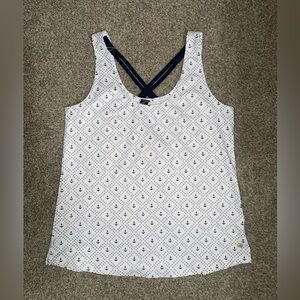NWT Helly Hansen White Anchor Print Tank Top Sz L